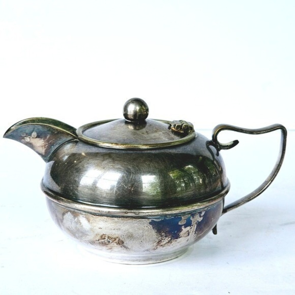 Vintage Perfection Silver Plated Teapot EPNS A1 Hinged Lid Patina Tea Service